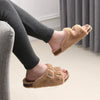 Comfortable & Warm Fur-Lined Boston Sandals brown2