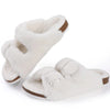 Comfortable & Warm Fur-Lined Boston Sandals white