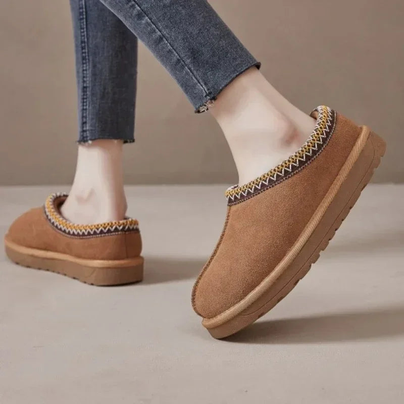 Comfortable & Warm Suede Slippers brown1