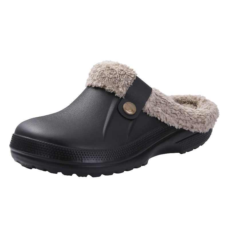 Comfortable & Waterproof Fur-Lined Clogs - Unisex black