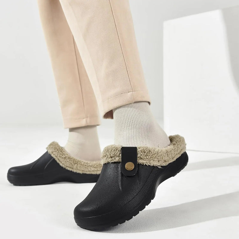 Comfortable & Waterproof Fur-Lined Clogs - Unisex black1