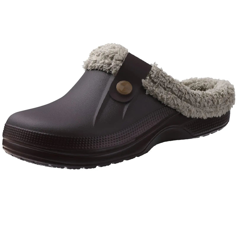 Comfortable & Waterproof Fur-Lined Clogs - Unisex brown
