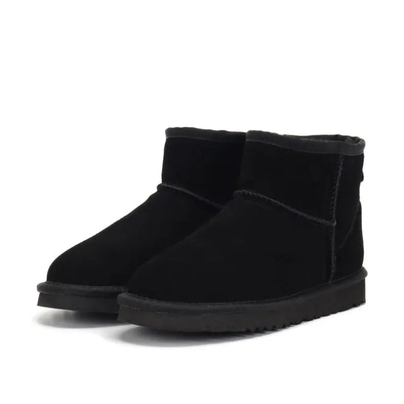 Comfortable and Warm Faux Fur Ankle Boots black