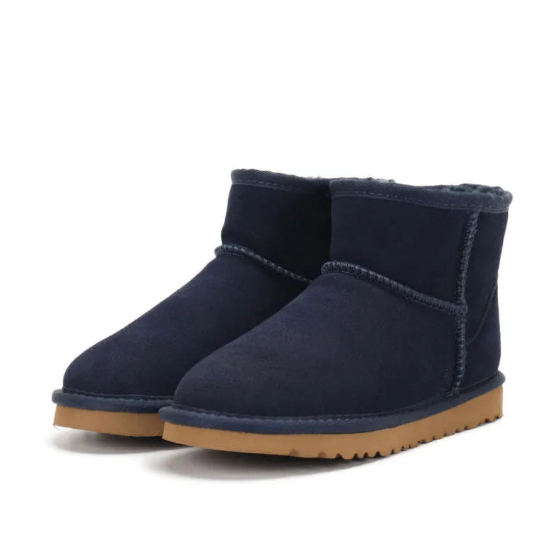 Comfortable and Warm Faux Fur Ankle Boots blue