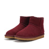 Comfortable and Warm Faux Fur Ankle Boots bordeaux