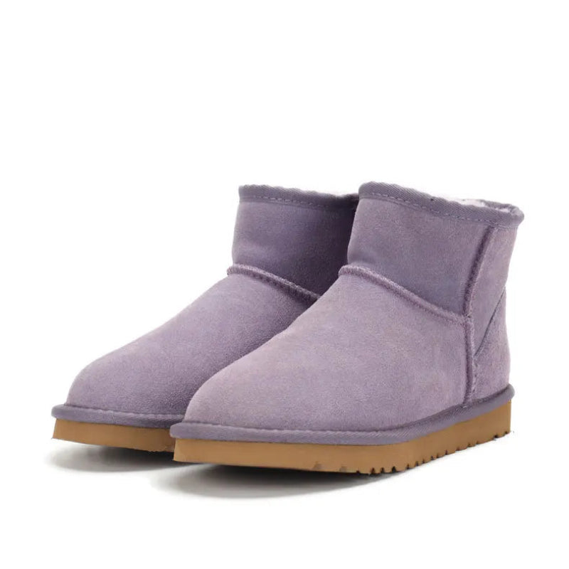 Comfortable and Warm Faux Fur Ankle Boots purple