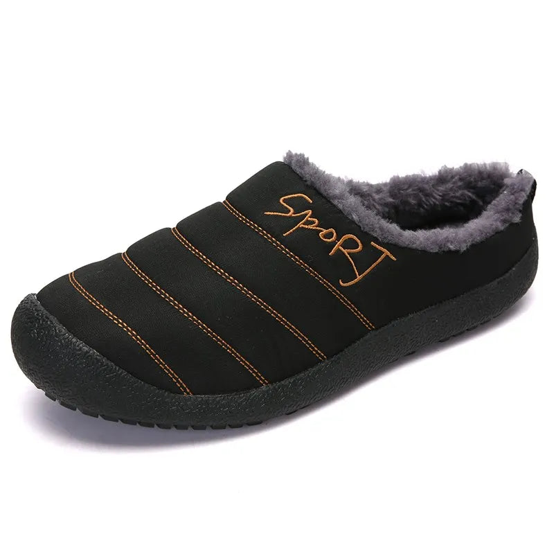 Cozy & Flexible Slip-On Slippers with Warm Fleece Lining - Unisex black1