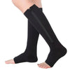 Easy-Wear Zipper Compression Socks - Comfortable & Supportive black