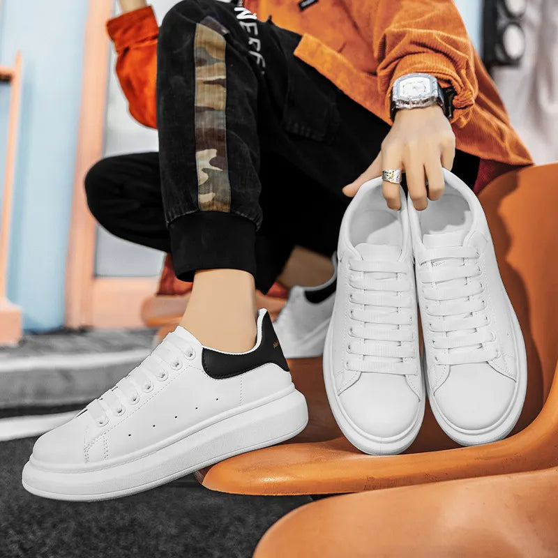 Flexible & Breathable White Platform Sneakers - Unisex5
