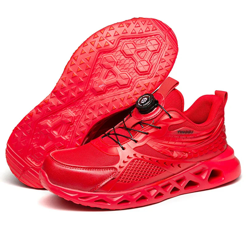 Flexible Safety Trainers with Twist Lock red