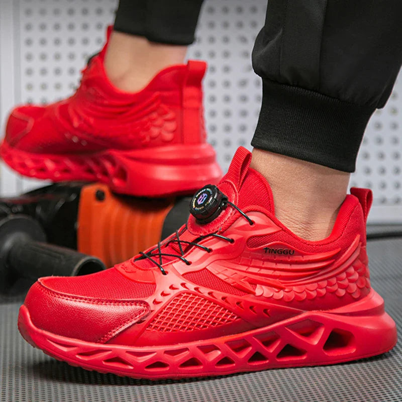 Flexible Safety Trainers with Twist Lock red1