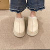Fur Lined Platform Slippers Cozy & Comfortable - For Women beige