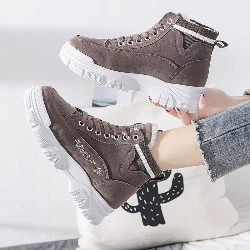 High-Top Winter Trainers with Warm Lining brown1