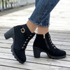 Lace-Up Chunky Heel Ankle Boots black1