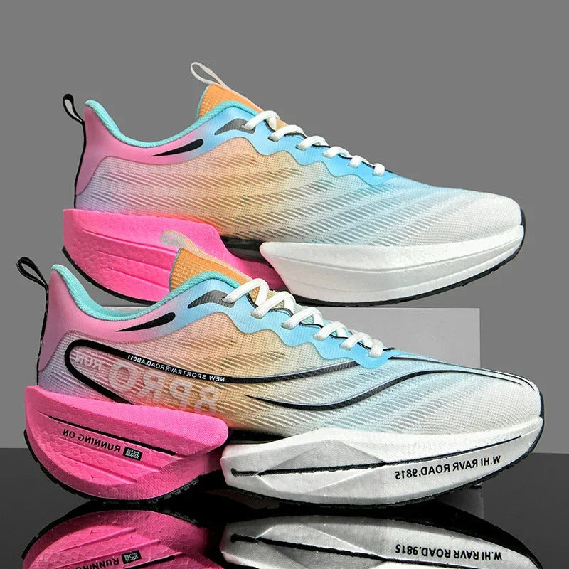 Lightweight & Comfortable Running trainers pink white1