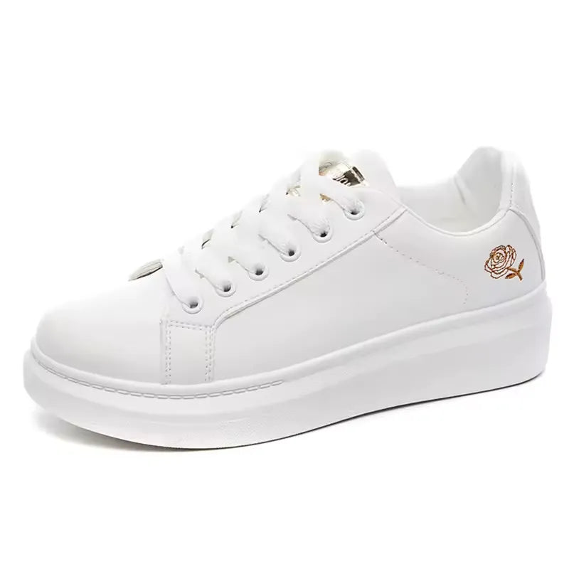Lightweight & Flexible Platform Sneakers - For Women white gold4