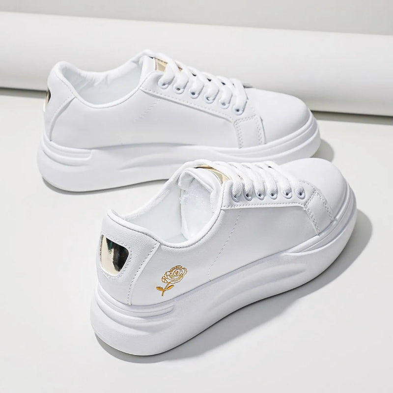 Lightweight & Flexible Platform Sneakers - For Women white sgold0