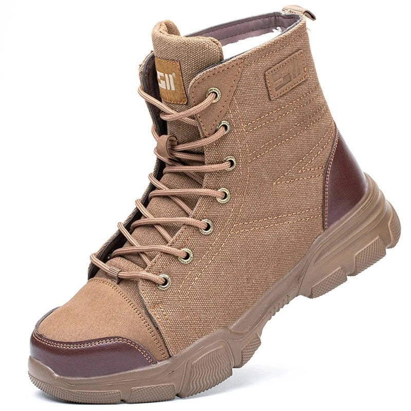Lightweight Safety Boots with Steel Toe Cap khaki3