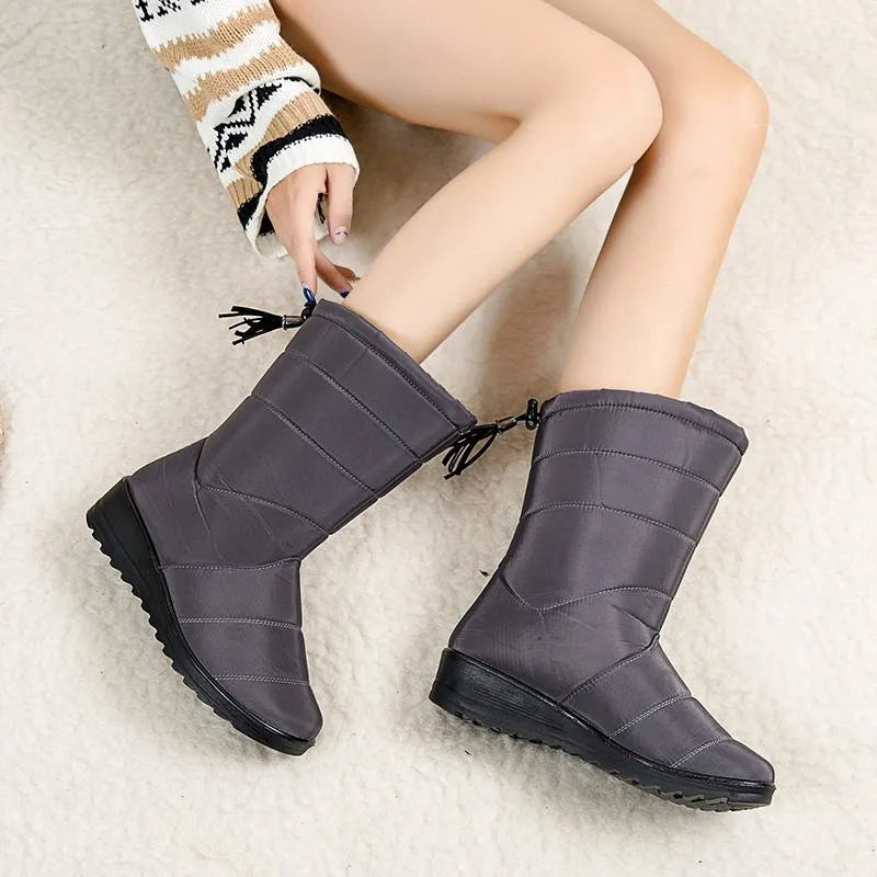 Lined & Waterproof High Winter Boots grey1