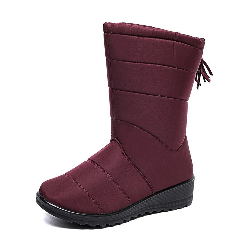 Lined & Waterproof High Winter Boots red