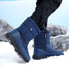 Long Plush Waterproof Snow Boots blue1