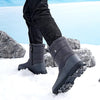 Long Plush Waterproof Snow Boots grey2