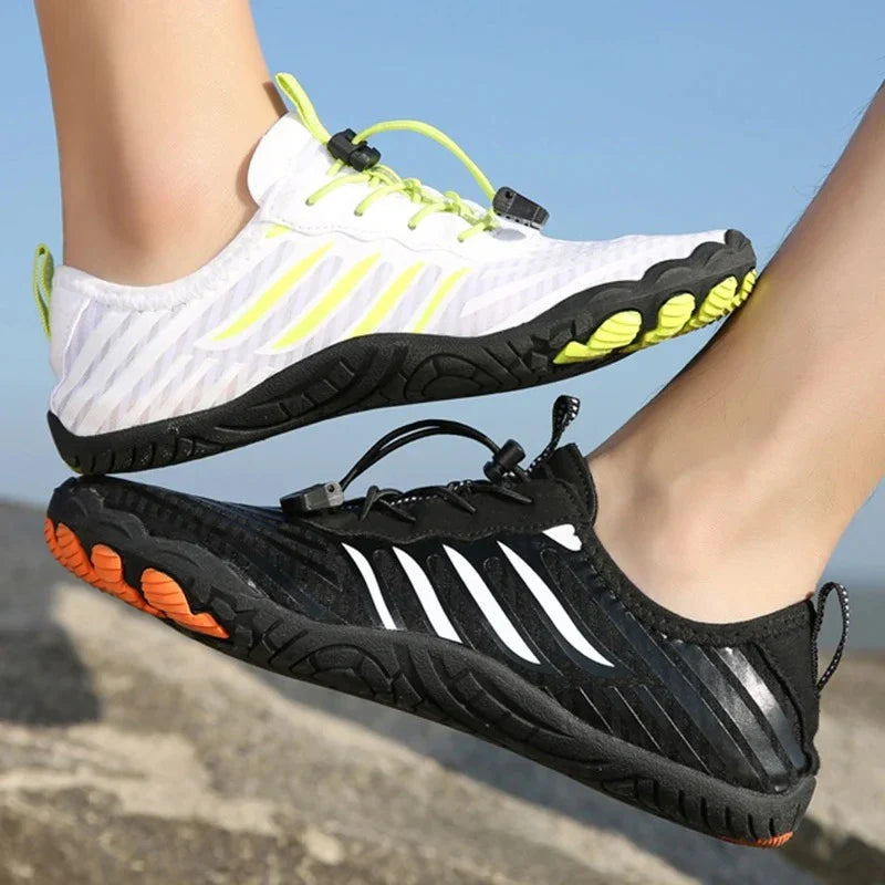 Non-Slip Quick-Drying Barefoot Sneakers – Unisex black and white
