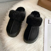 Pantoufles en fourrure stylisées pour femme black