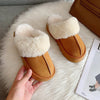 Pantoufles en fourrure stylisées pour femme brown2