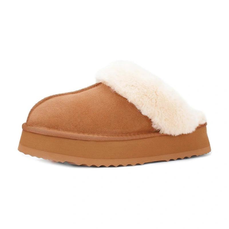 Pantoufles en fourrure stylisées pour femme brown5