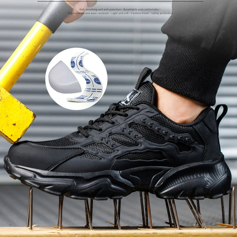 Puncture-Resistant & Breathable Safety Sneakers - Unisex black1