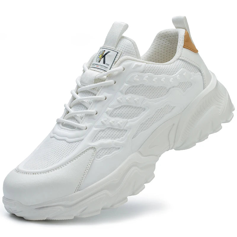 Puncture-Resistant & Breathable Safety Sneakers - Unisex white