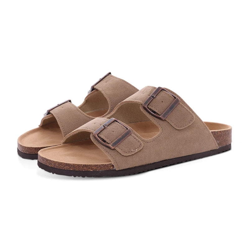 Suede & Flexible Mules with Soft Arch Support - For Women apricot