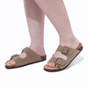 Suede & Flexible Mules with Soft Arch Support - For Women apricot1