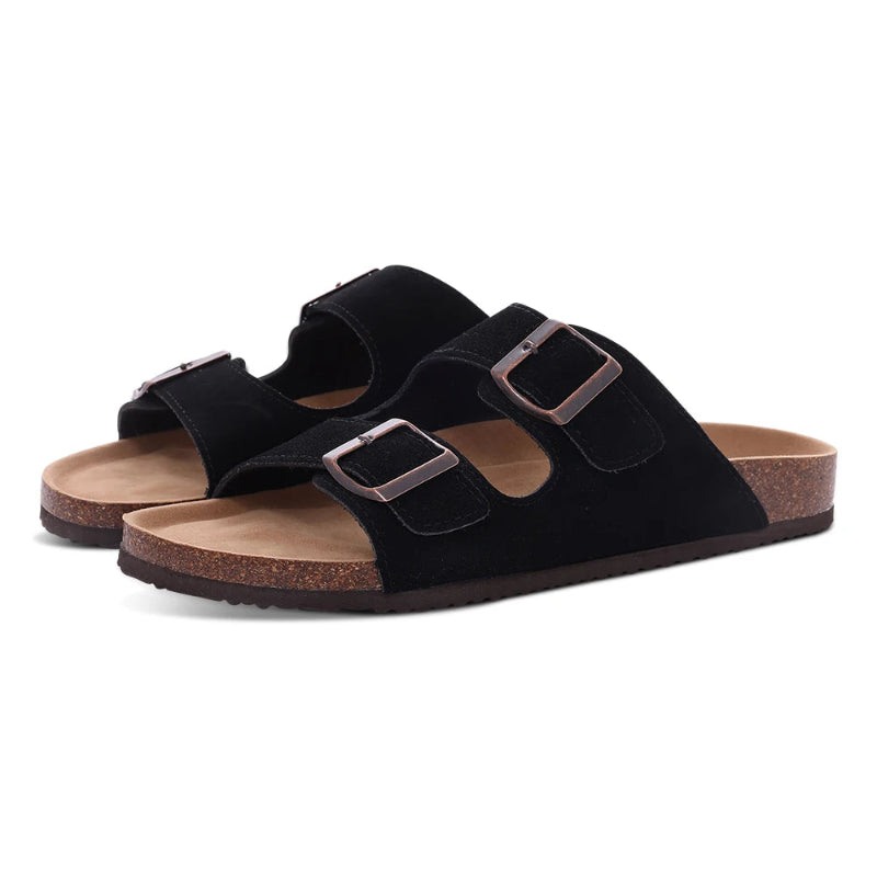 Suede & Flexible Mules with Soft Arch Support - For Women black