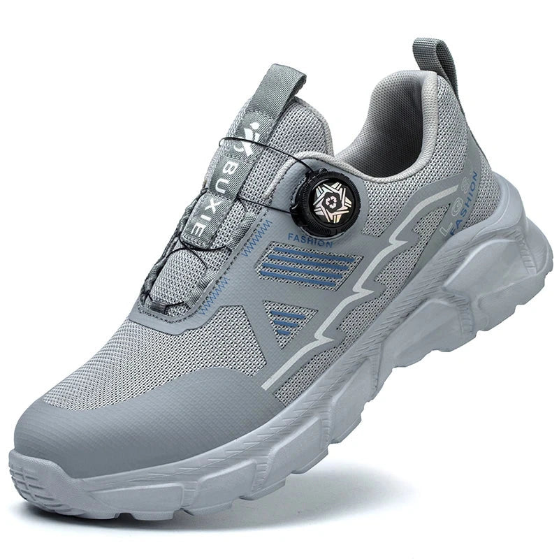 Ultra-Comfortable Safety Trainers with Twist-Lock Closure grey