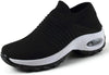 Ultra-Lightweight & Breathable Walking Sneakers - For Women black white