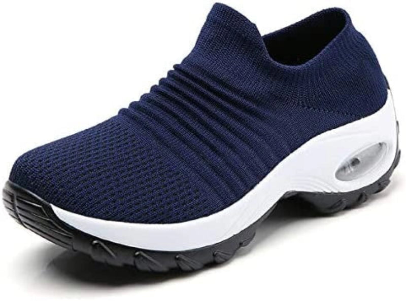 Ultra-Lightweight & Breathable Walking Sneakers - For Women blue whte