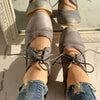 Vintage & Breathable Lace-Up Block Heels grey1