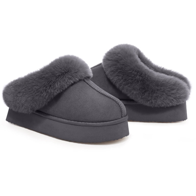 Warm & Comfortable Boston Slip-On Slippers grey1