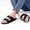 Warm Fleece-Lined Cork Sandals black1