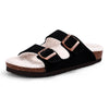 Warm Fleece-Lined Cork Sandals black