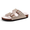 Warm Fleece-Lined Cork Sandals khaki
