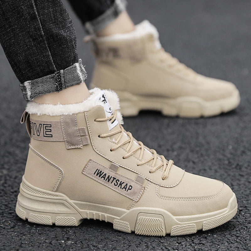 Warm Lining High-Top Winter Boots  beige1
