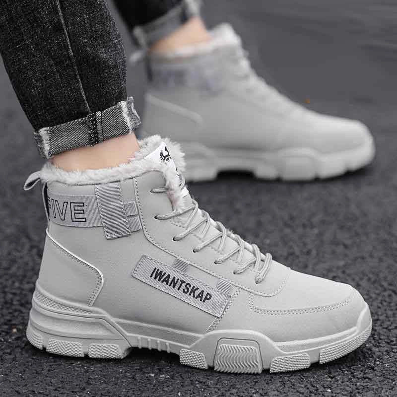 Warm Lining High-Top Winter Boots  grey