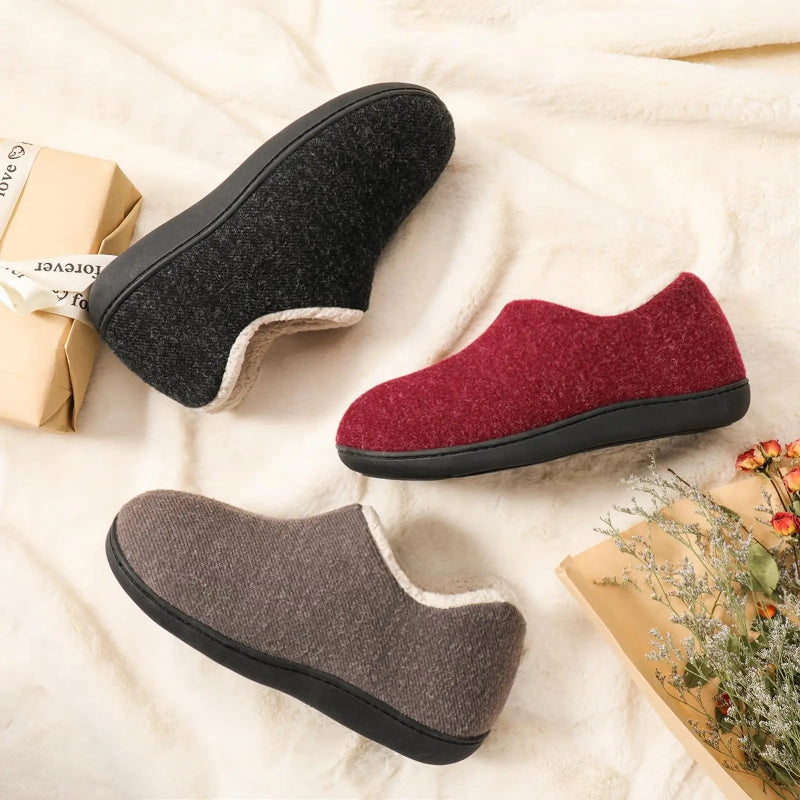 Warm & Non-Slip Wool Slippers - For Women 