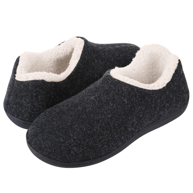 Warm & Non-Slip Wool Slippers - For Women black