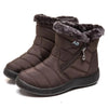 Warm Quilted Waterproof Winter Boots with Faux Fur Lining brown