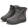 Warm Quilted Waterproof Winter Boots with Faux Fur Lining  grey