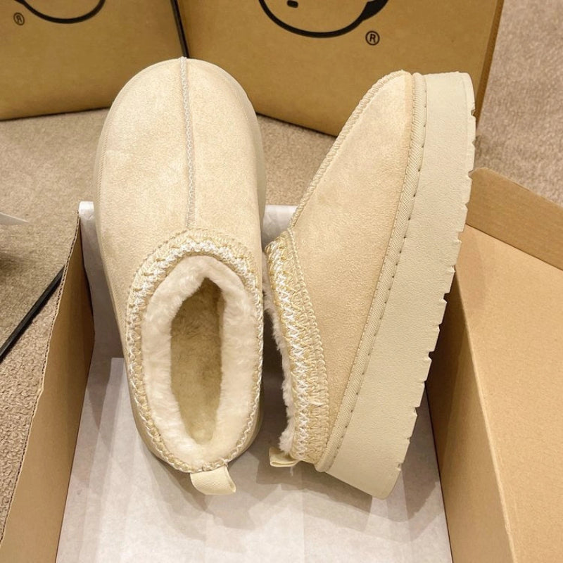 Warm & Soft Platform Slippers beige1